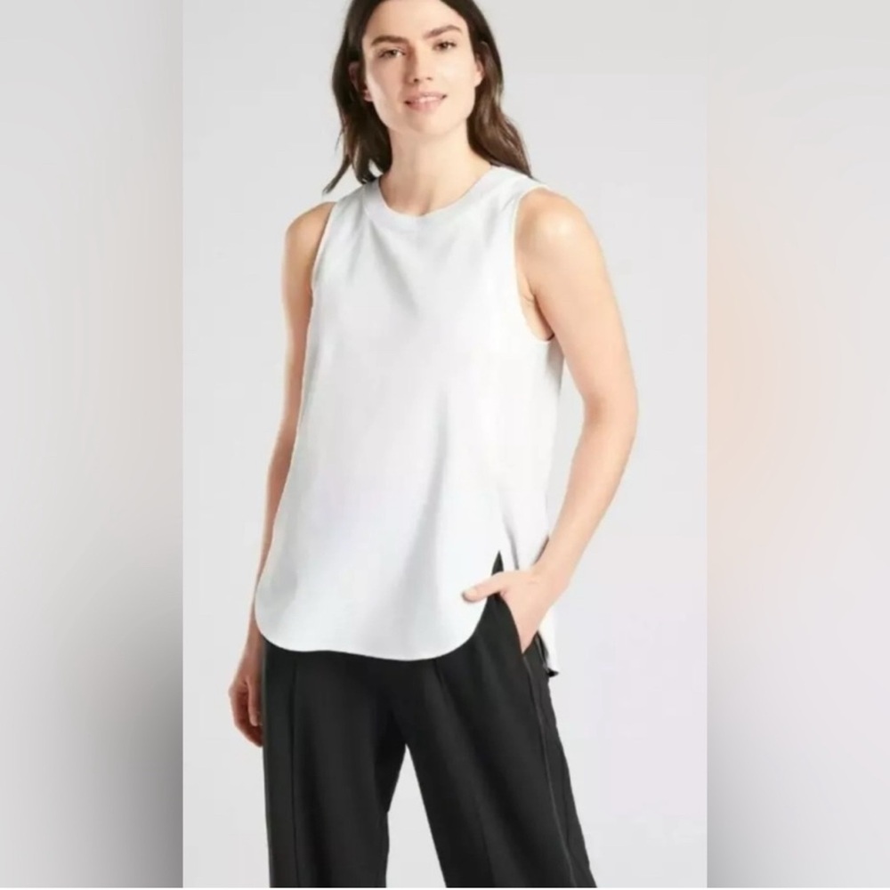 Athleta Zephyr Ribbed Collar Tank | Bright White | Sleeveless | XS